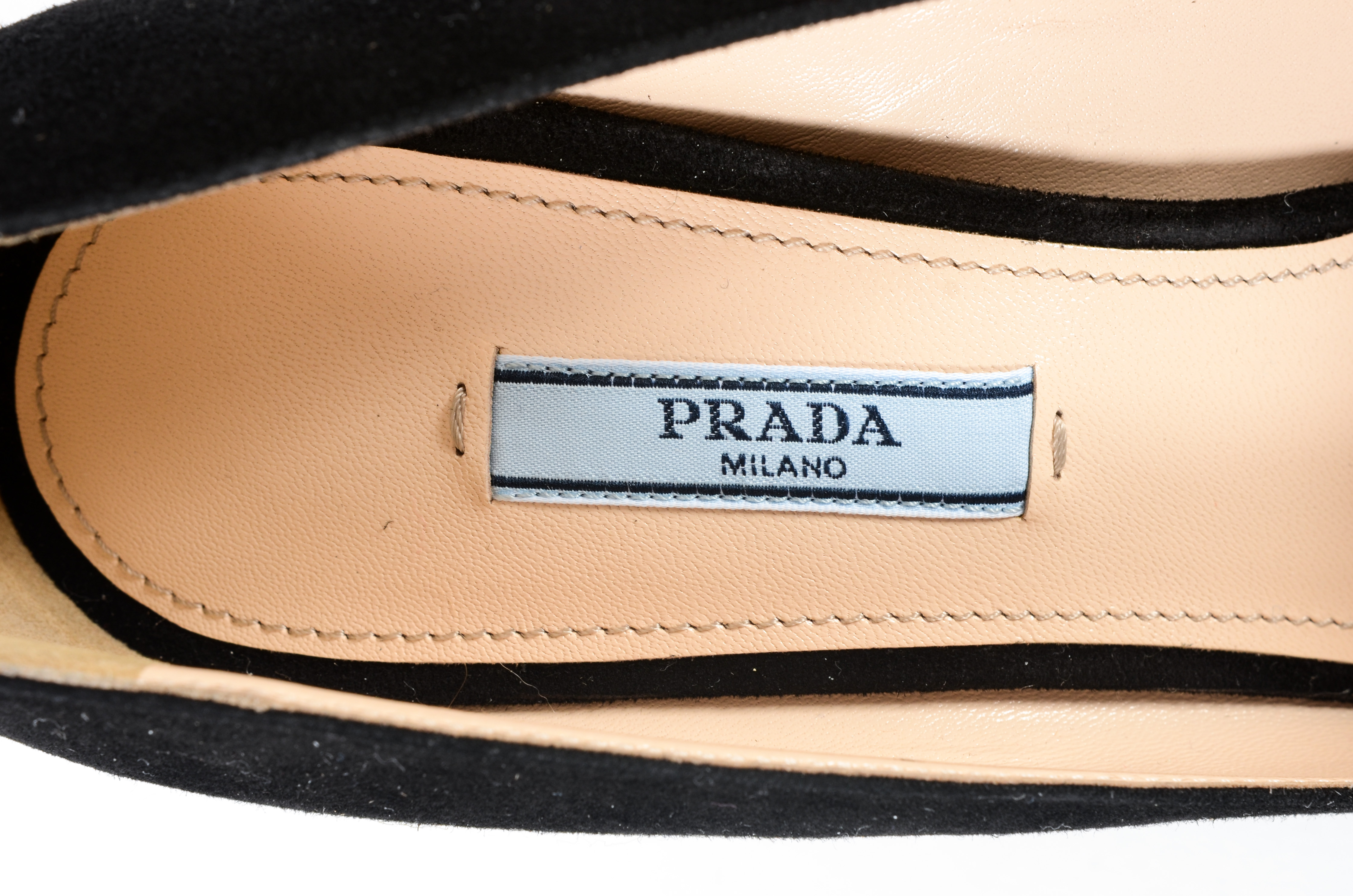 Prada Classic Black Suede Pumps