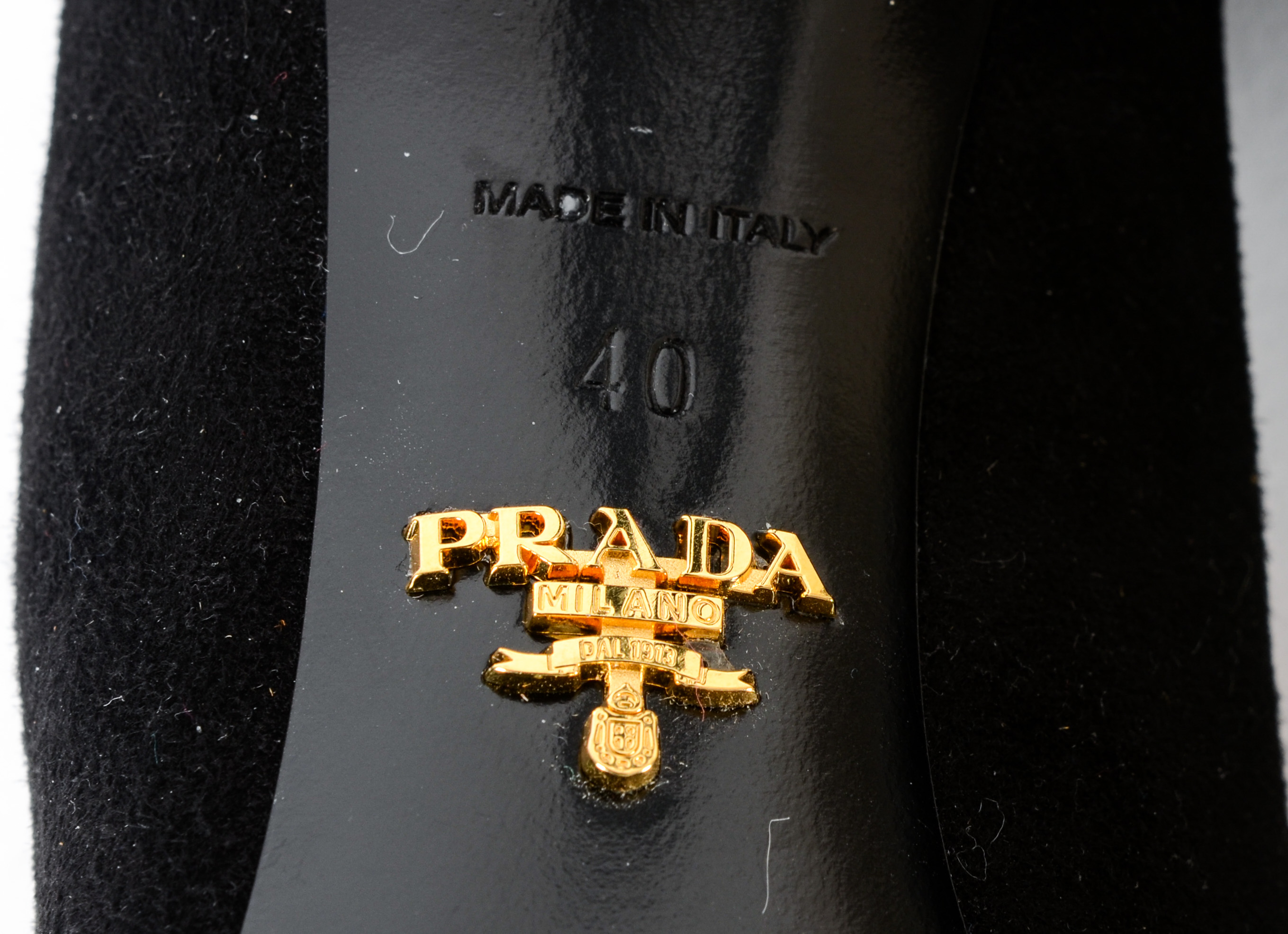 Prada Classic Black Suede Pumps