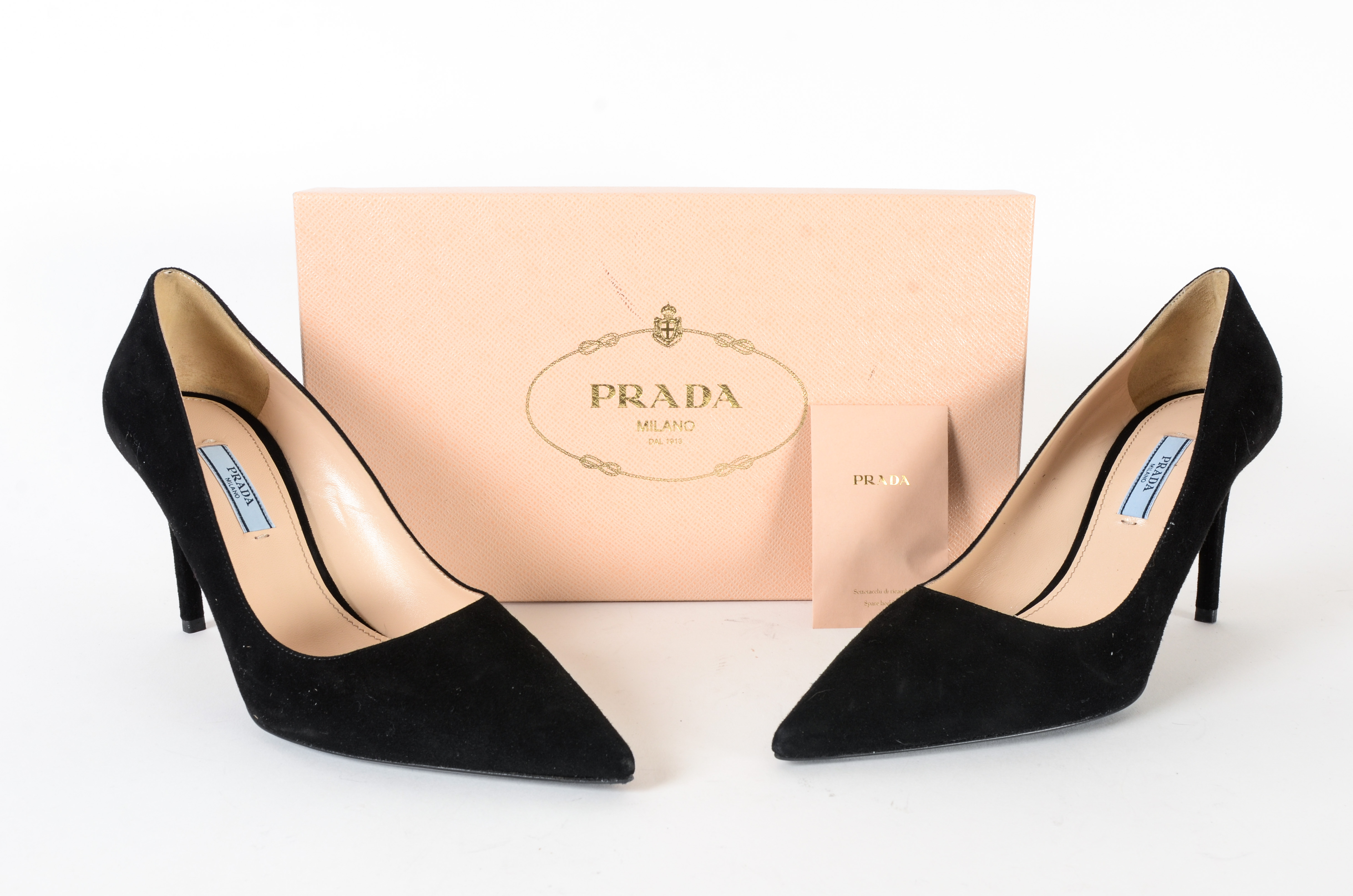 Prada Classic Black Suede Pumps