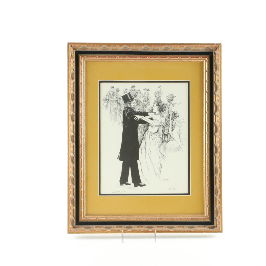 Laura Cobos Limited Edition Lithograph of Couple Dancing