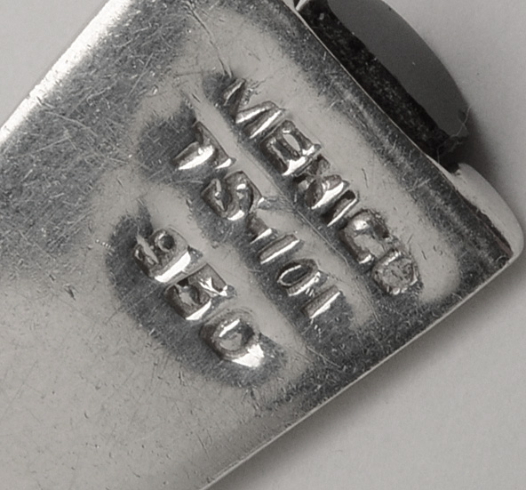 Vintage Taxco Mexico 950 Silver and Black Onyx Pierced Earrings