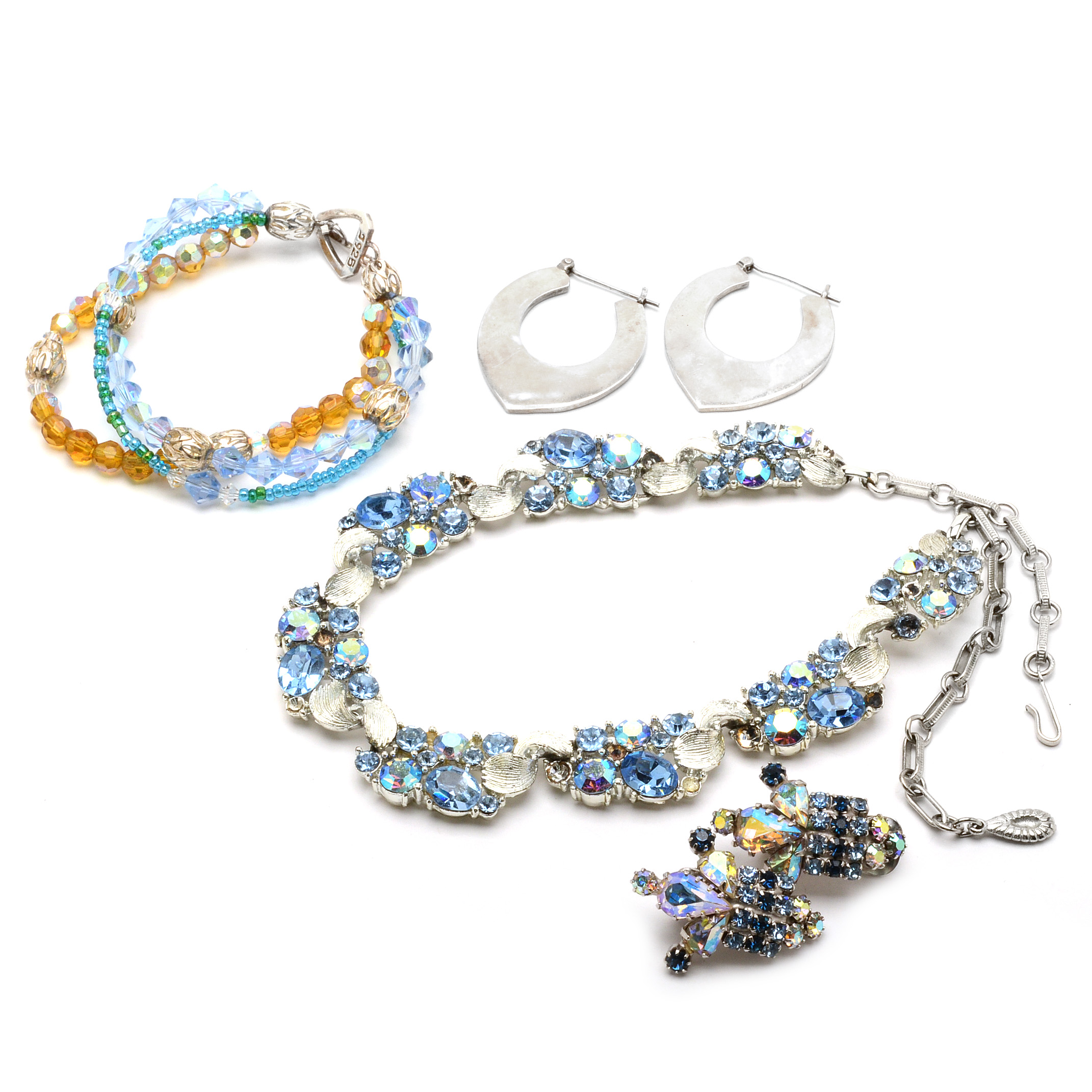 Group of Jewelry Including Taxco Sterling Earrings