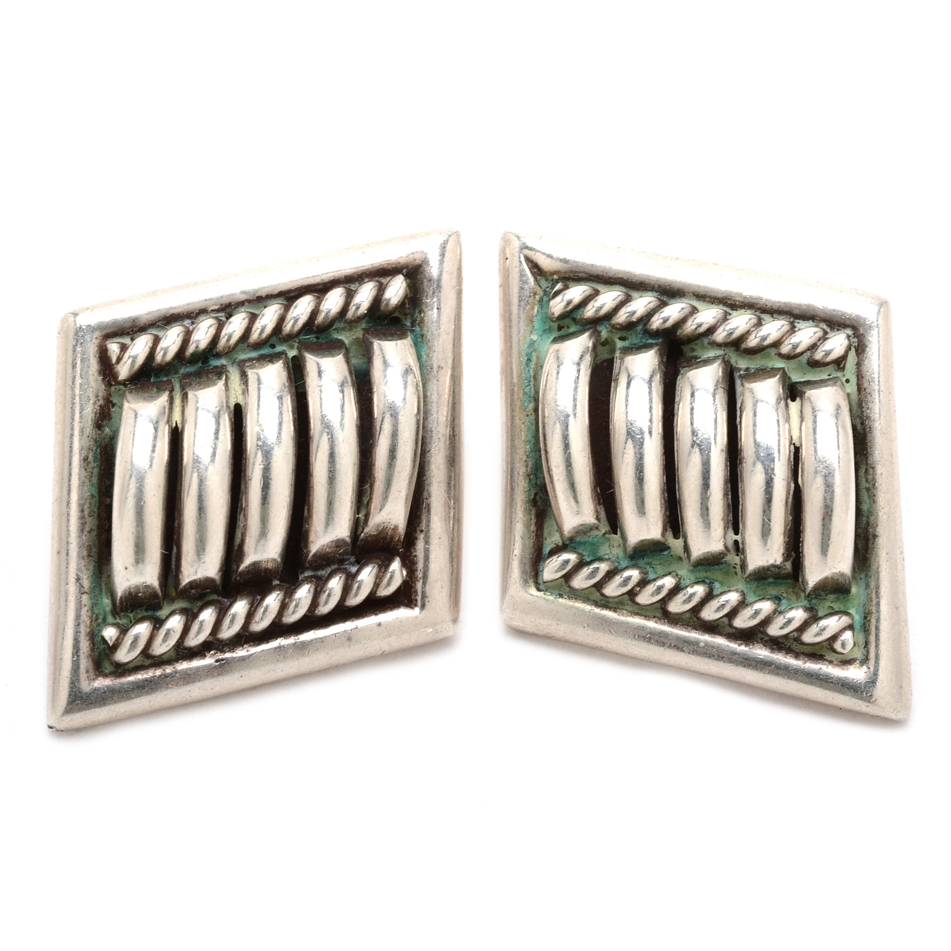 Tom Charley Native American Navajo Sterling Silver Earrings
