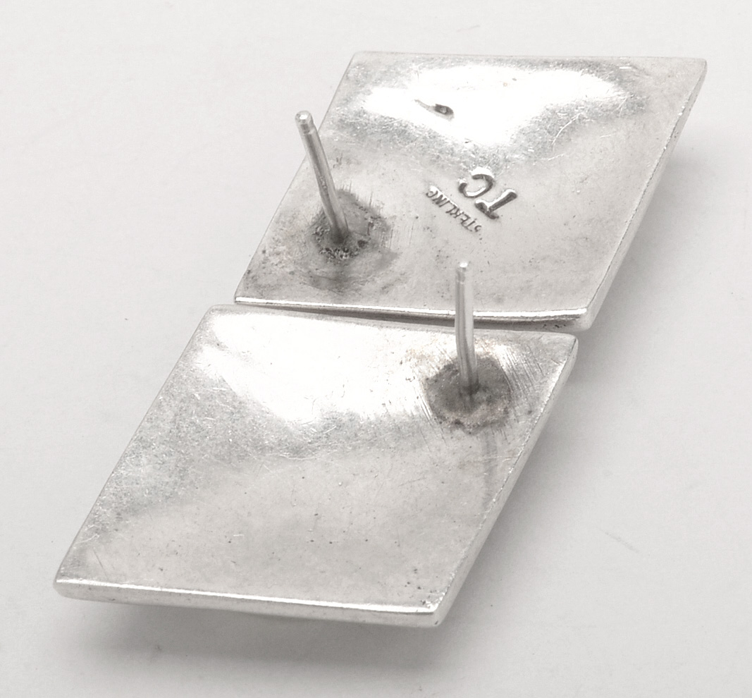 Tom Charley Native American Navajo Sterling Silver Earrings