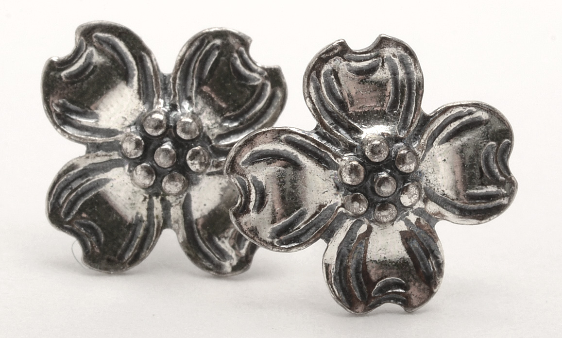 Handmade Sterling Silver Dogwood Flower Bracelet and Earrings