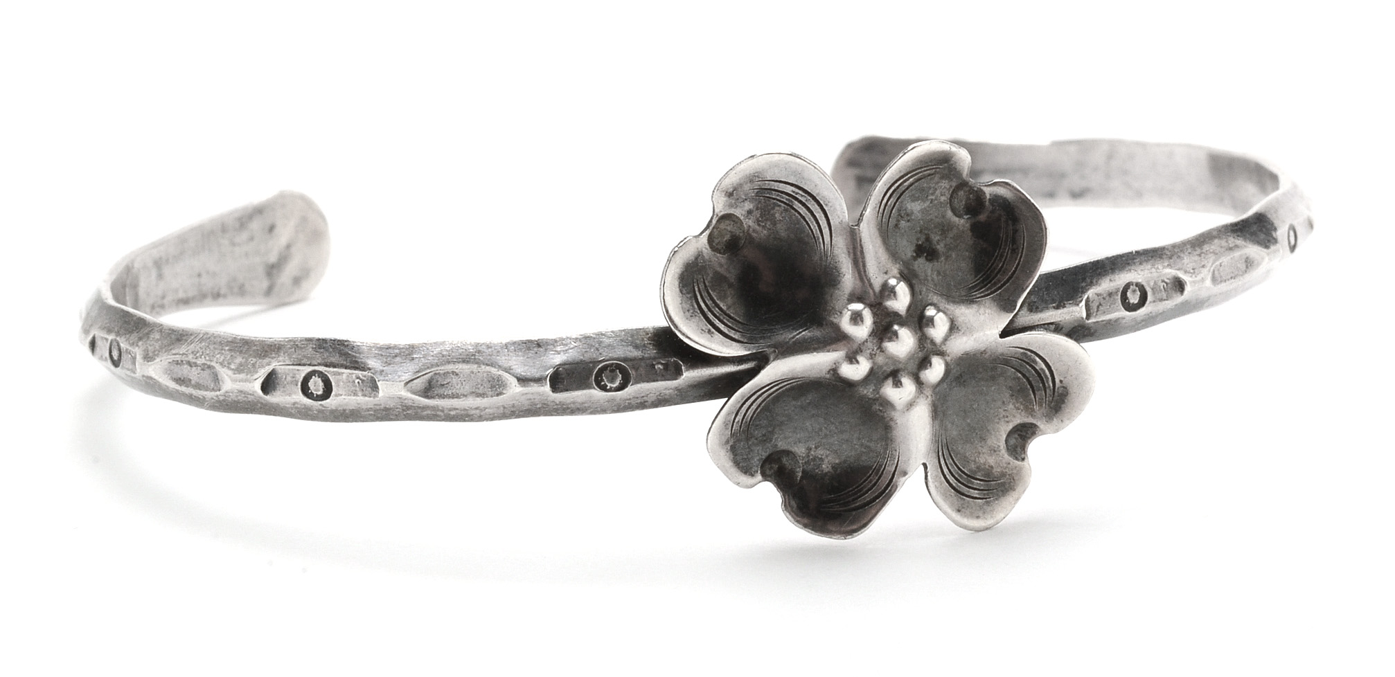 Handmade Sterling Silver Dogwood Flower Bracelet and Earrings