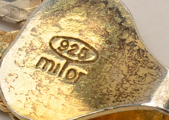 Milor Sterling Silver Tri-Tone Braided Bracelet and Necklace