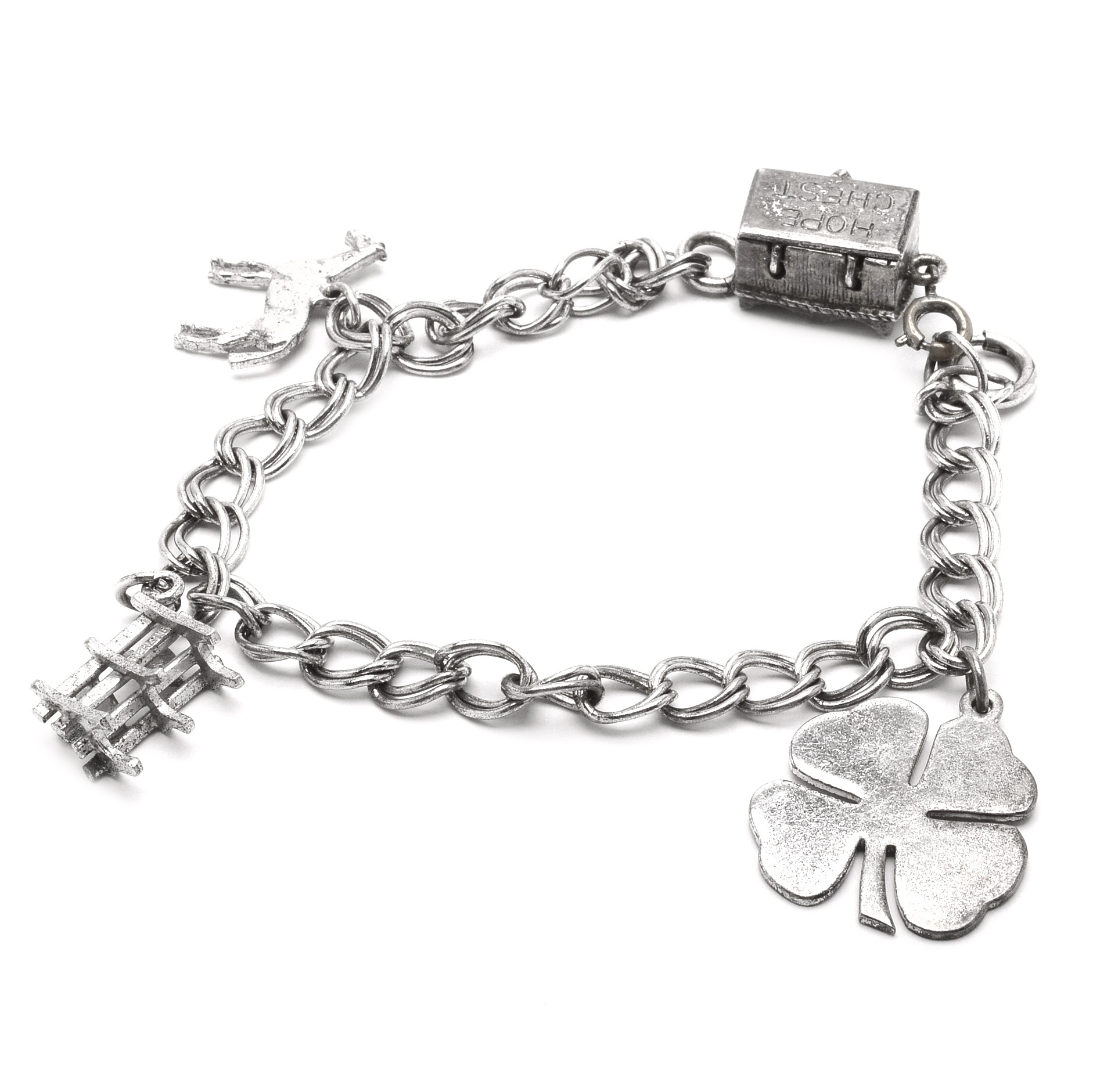 Vintage Sterling Silver Charm Bracelet with Two Danecraft Charms