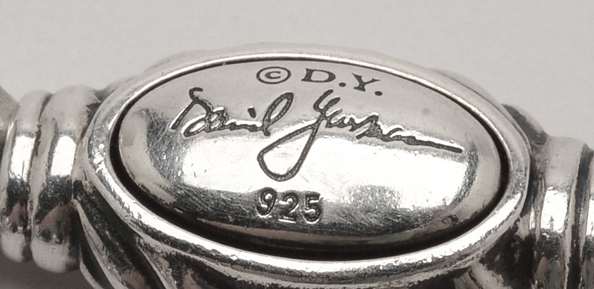 David Yurman Sterling Silver Hematite and Onyx Beaded Bracelet