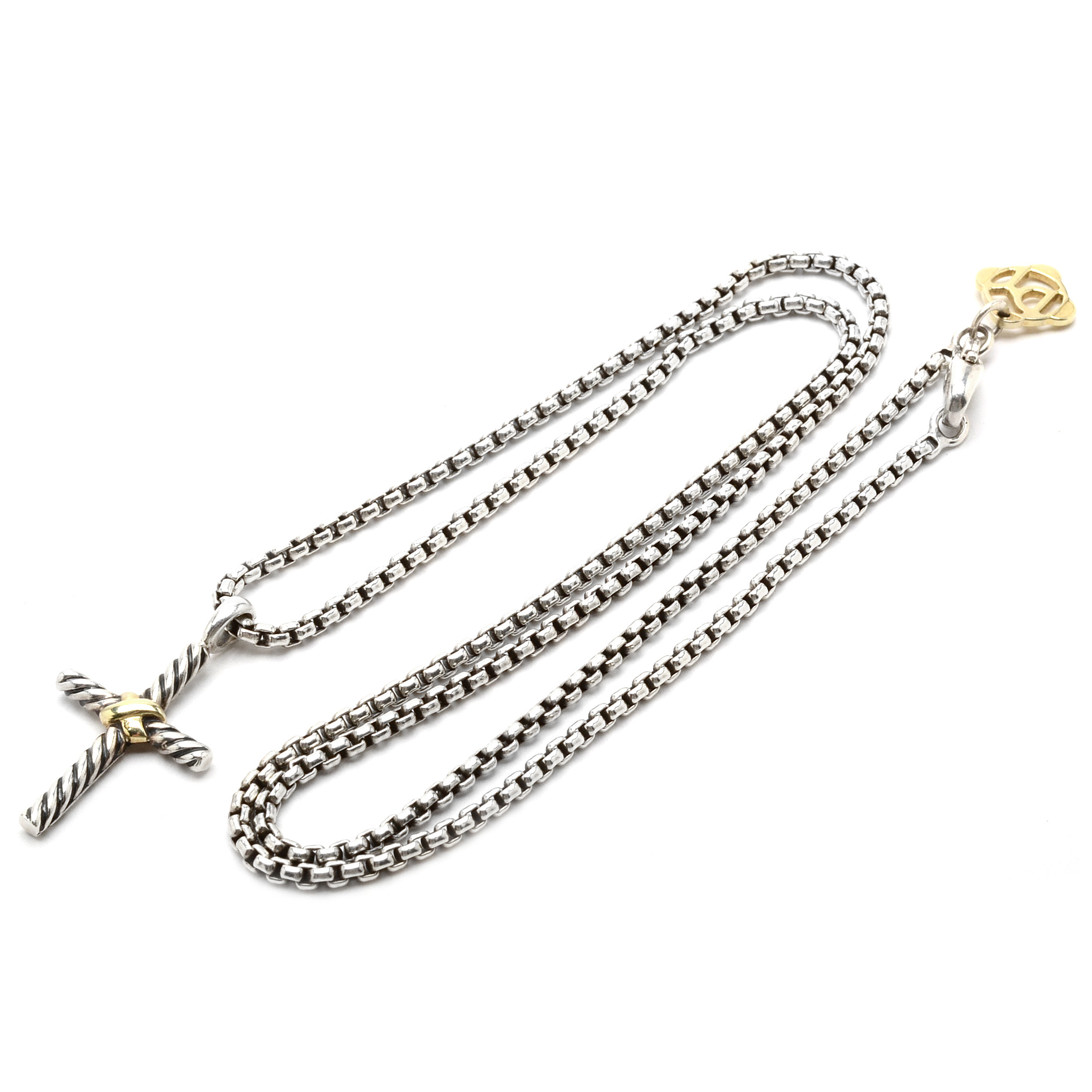 David Yurman Sterling Silver Cross Pendant Necklace