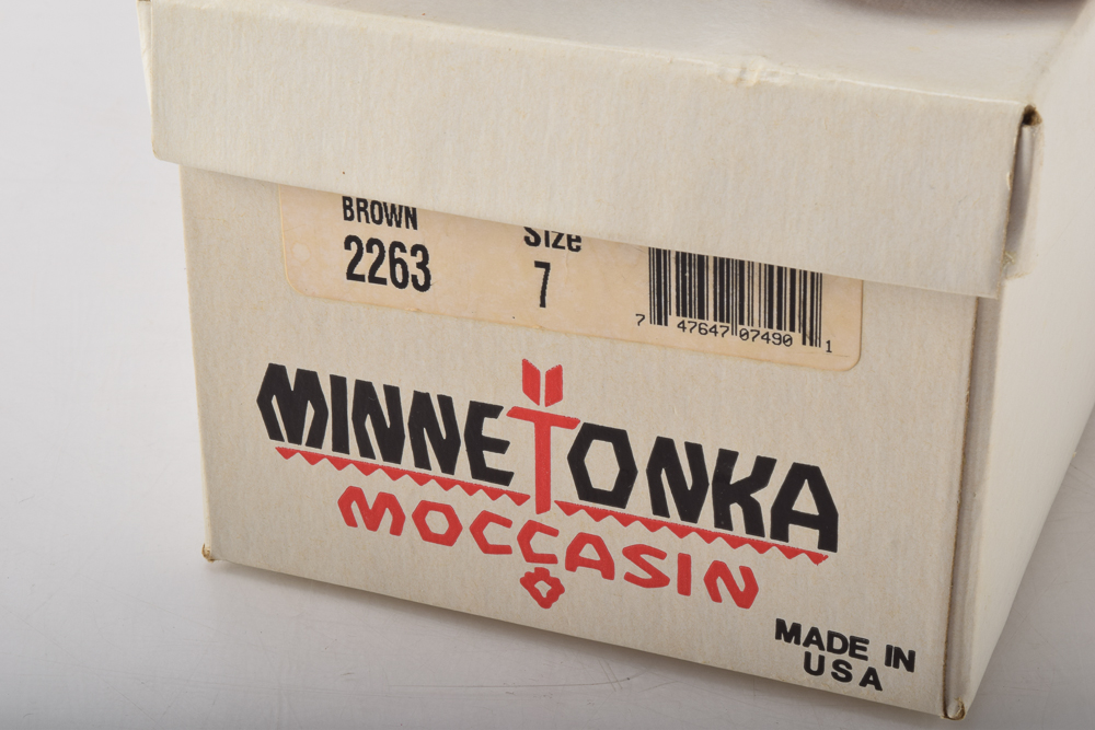 Vintage Minnetonka Toddlers' Shoes with Display Stand