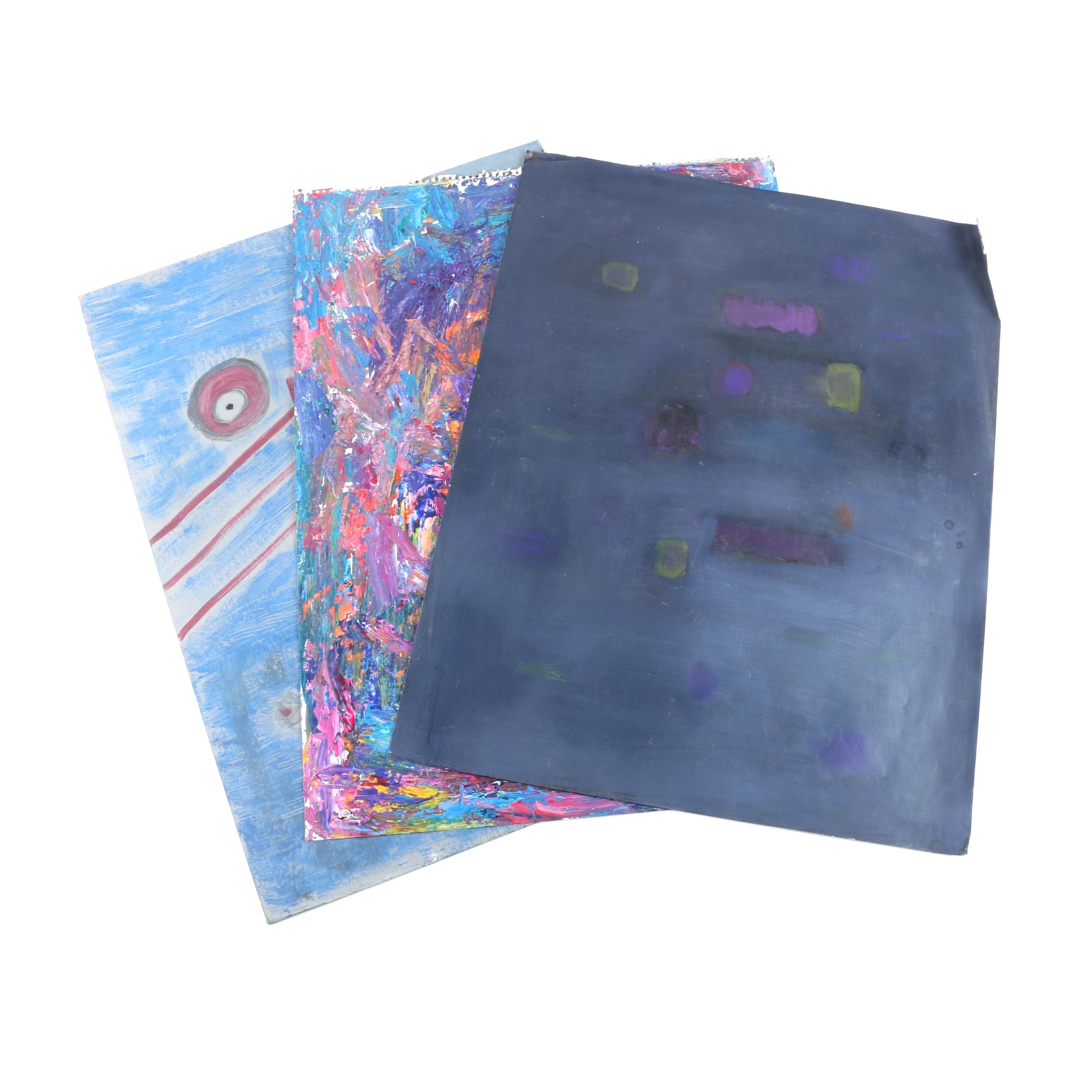 F. Bronner Acrylic on Paper and Oil on Board With Additional Painting