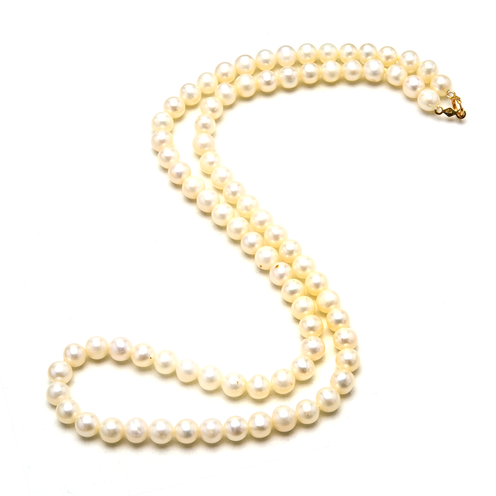 14K Yellow Gold Cultured Pearl Necklace, Bracelet and Studs