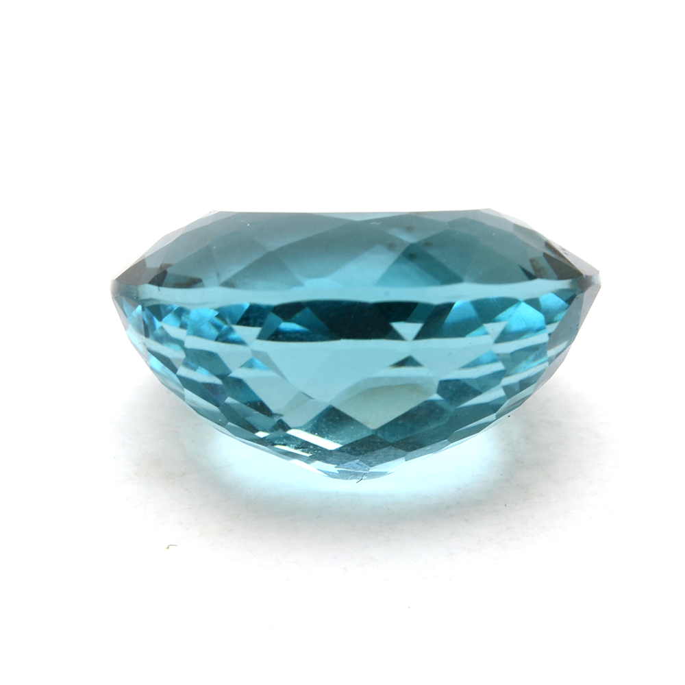 Loose 25.97 CT Oval Faceted Cut Synthetic Blue Quartz Gemstone