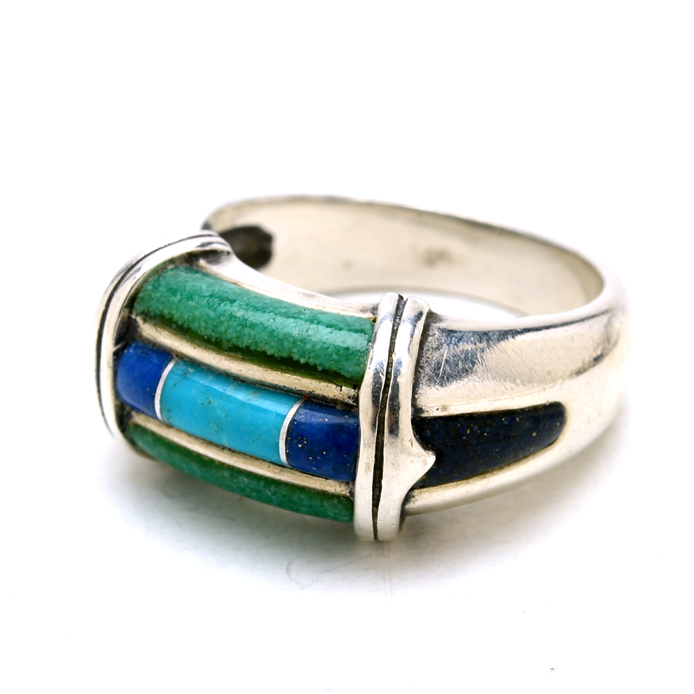 Carolyn Pollack Multi-Stone Inlaid Ring and Multi-Stone Ring