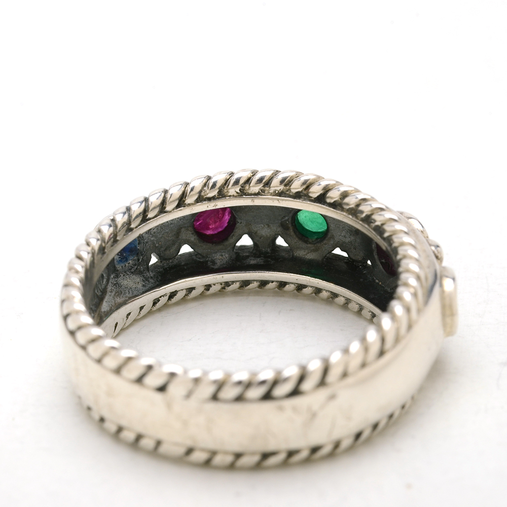 Carolyn Pollack Multi-Stone Inlaid Ring and Multi-Stone Ring
