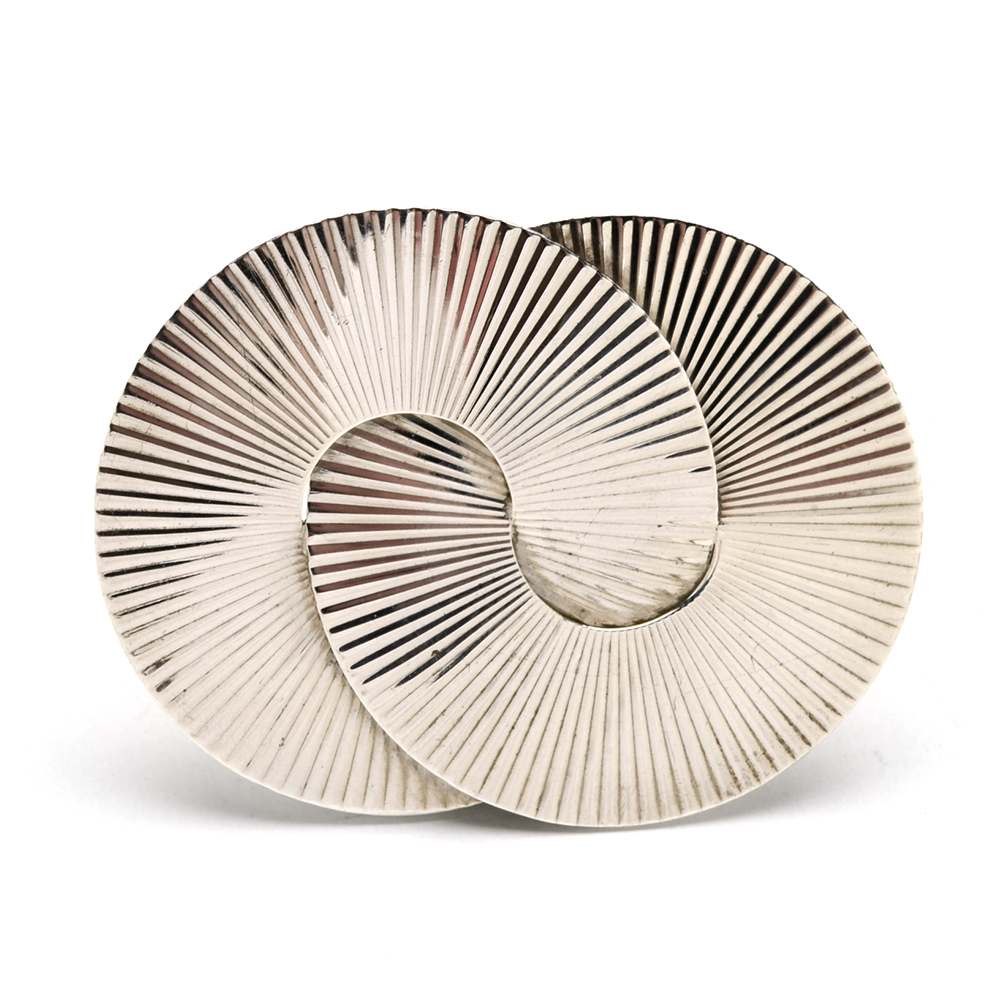 Sterling Silver Fluted Pin