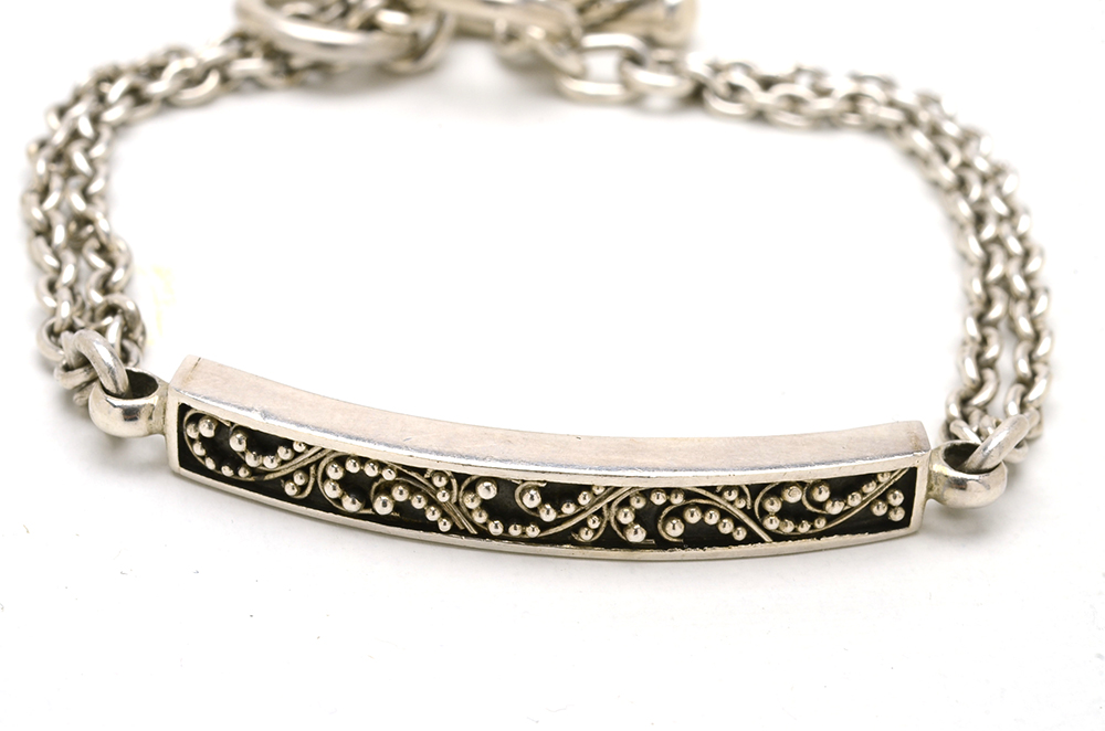 Lois Hill Indonesian Sterling Silver Double Strand Bracelet
