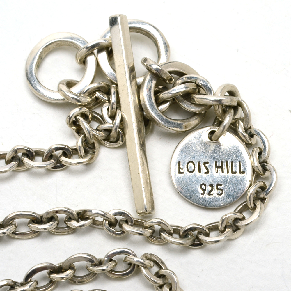 Lois Hill Sterling Silver Link Necklace with Scrolling Heart