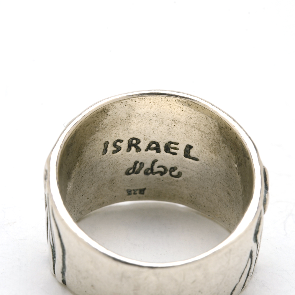 Sterling Multi-Stone Pendant Necklace and Israeli Sterling Ring