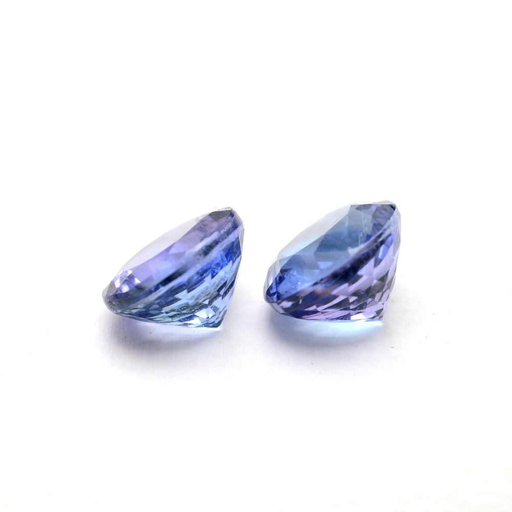 Two Loose 2.42 CTW Round Cut Tanzanite Gemstones