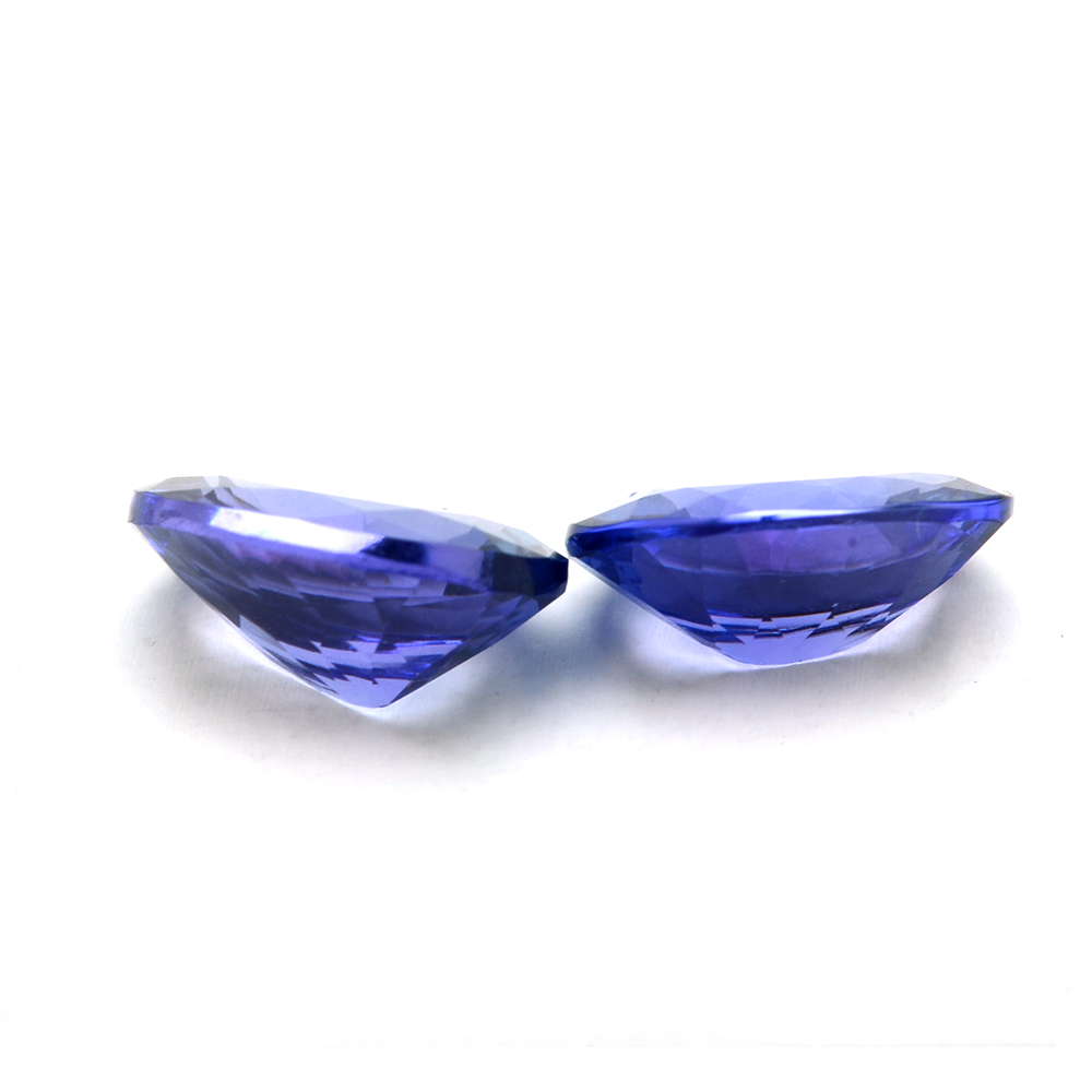 Two Loose 4.59 CTW Oval Faceted Cut Tanzanite Gemstones