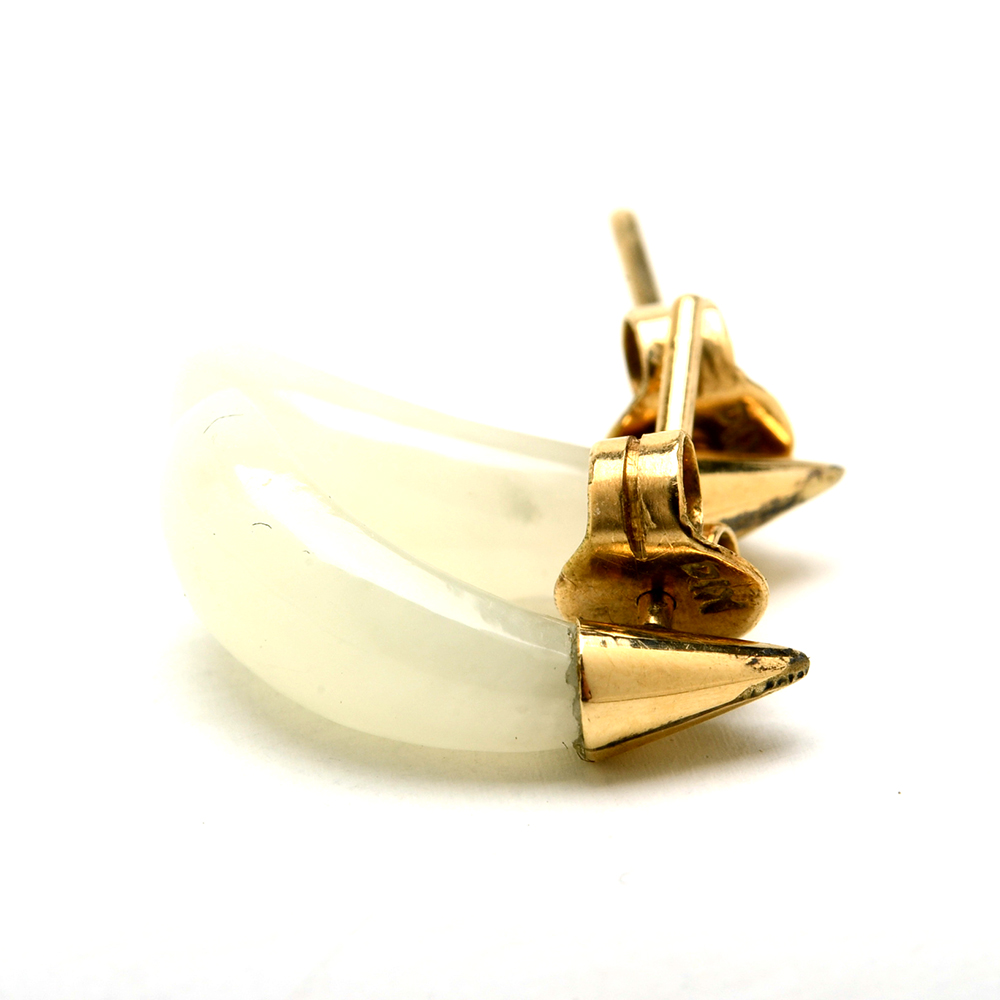 14K Yellow Gold Serpentine Drop Pendant and Pierced Earrings