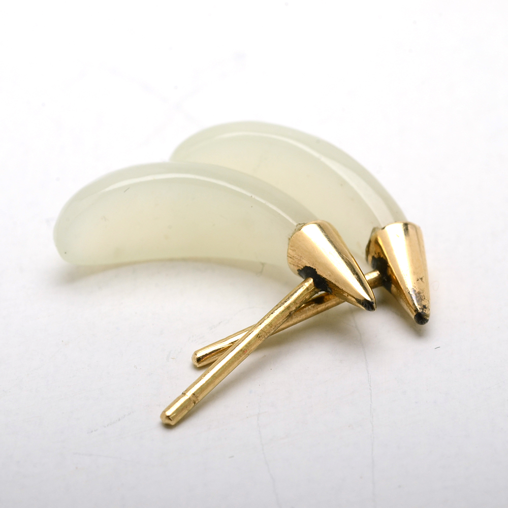 14K Yellow Gold Serpentine Drop Pendant and Pierced Earrings