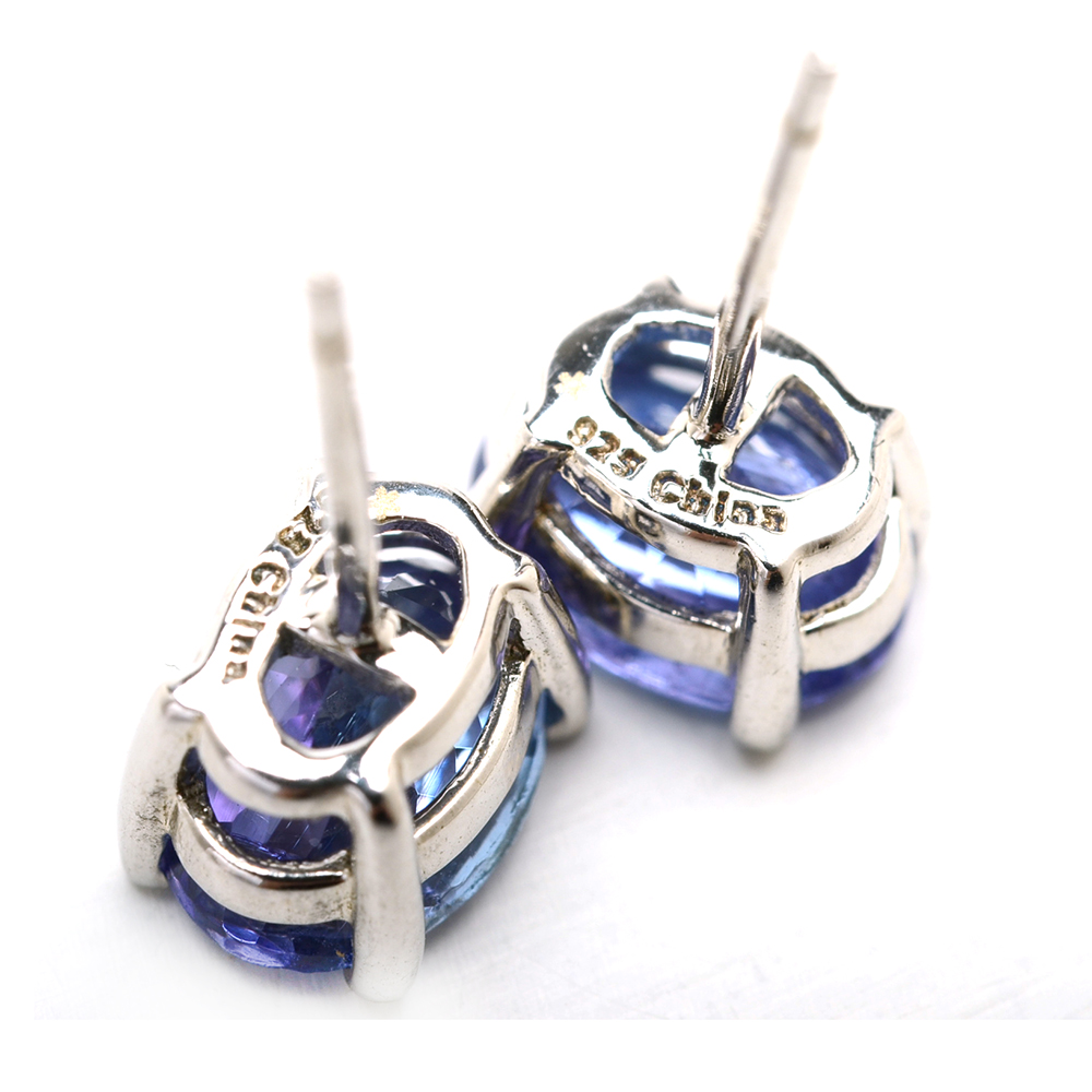 Sterling Silver Tanzanite Studs