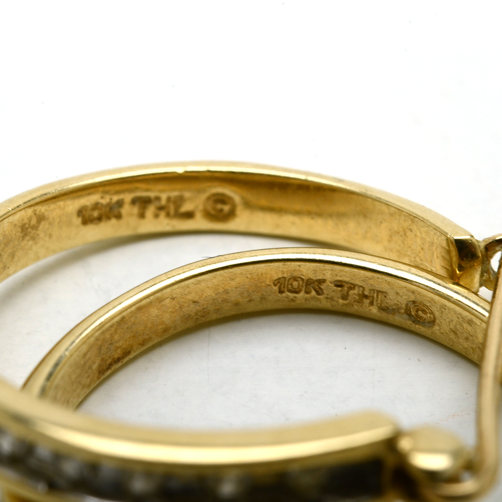 Group of 10K Yellow Gold Diamond Pendants and Earrings