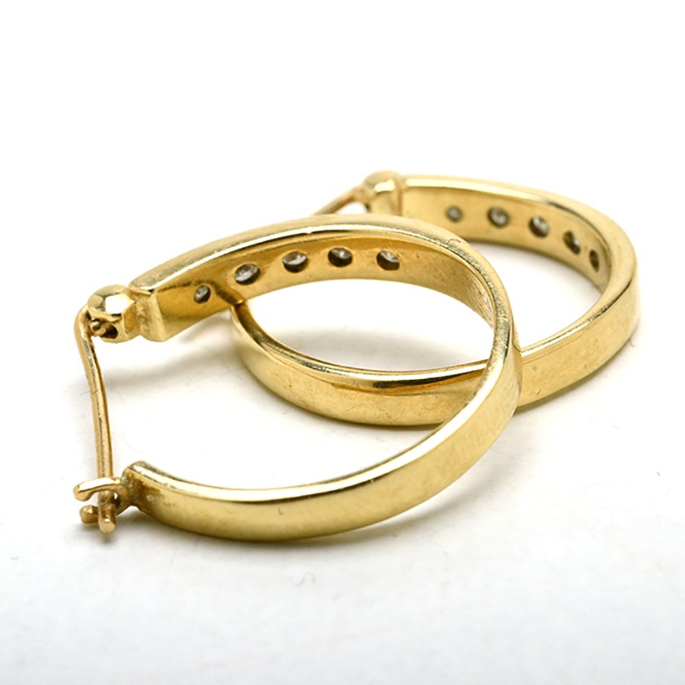 Group of 10K Yellow Gold Diamond Pendants and Earrings