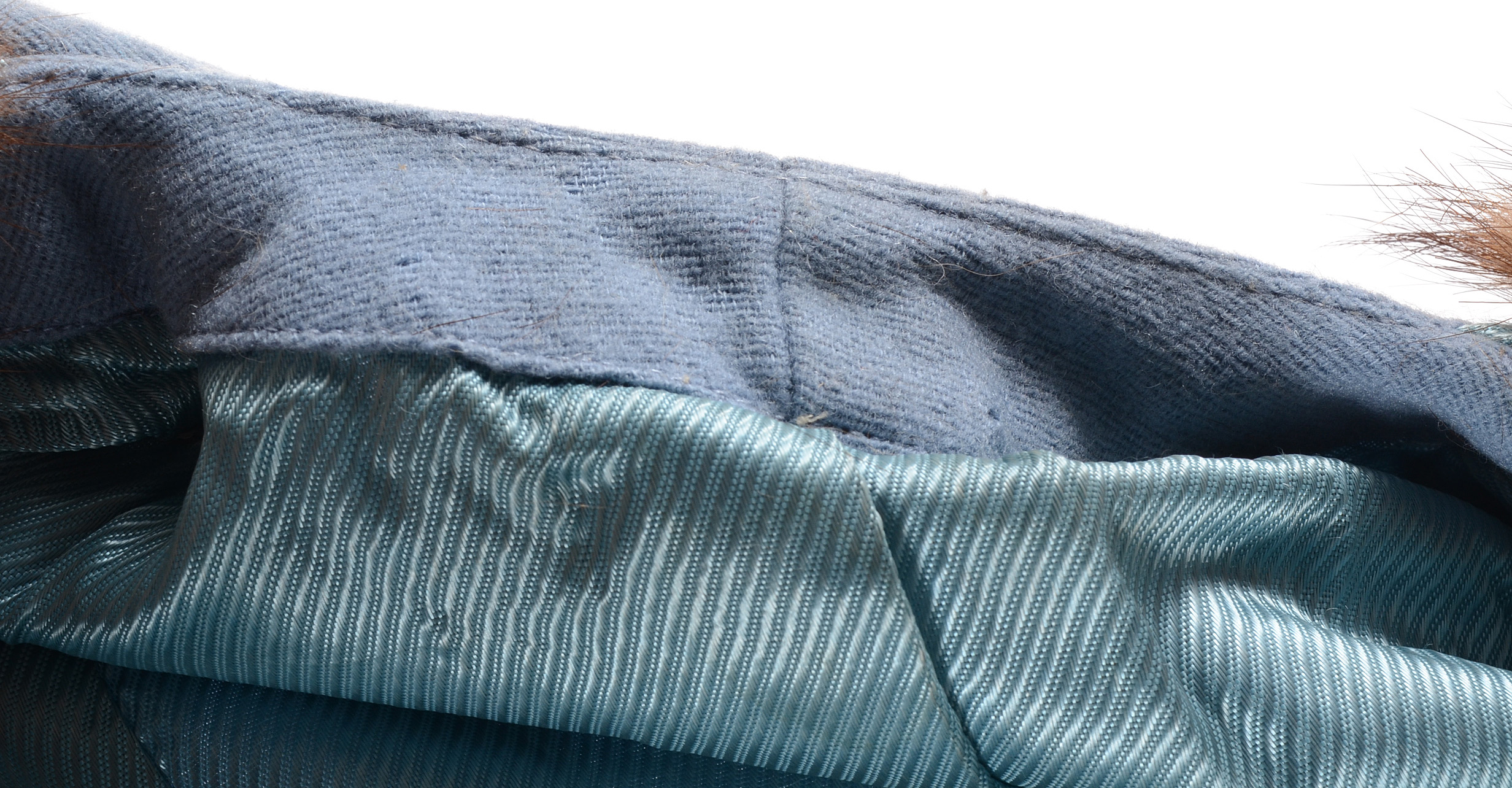 Circa 1940s Blue Blazer with Fitch Fur Trim