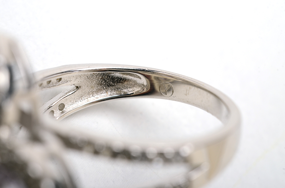 Sterling Silver Amethyst White Topaz Ring and Amethyst Necklace