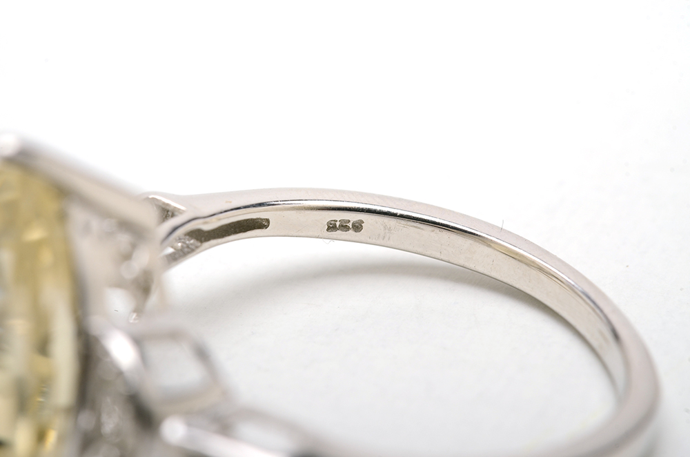 Three Sterling Silver Rings with Semi-Precious Gemstones