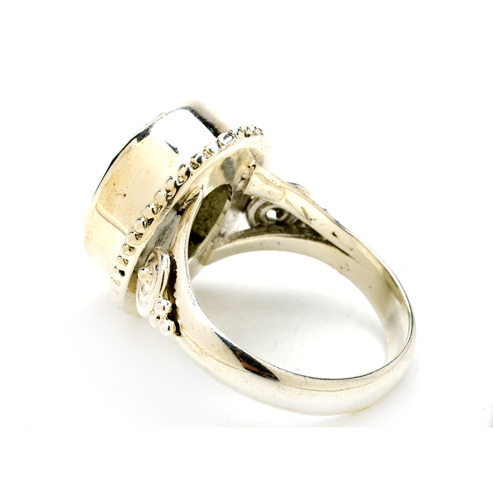 Three Sterling Silver Rings with Semi-Precious Gemstones