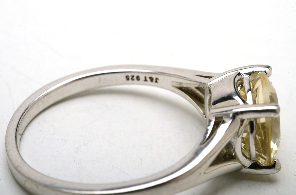 Three Sterling Silver Rings with Semi-Precious Gemstones