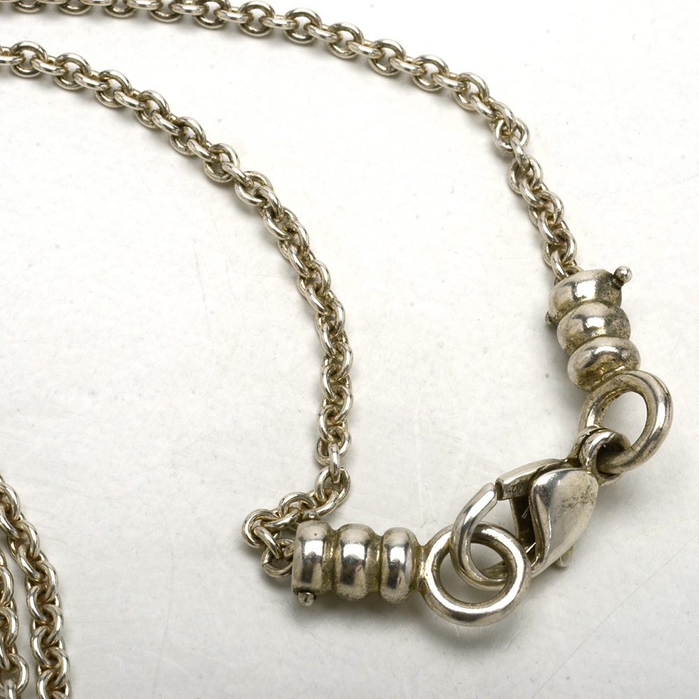 Sterling and 18K Yellow Gold Diamond Double Ring Pendant Necklace