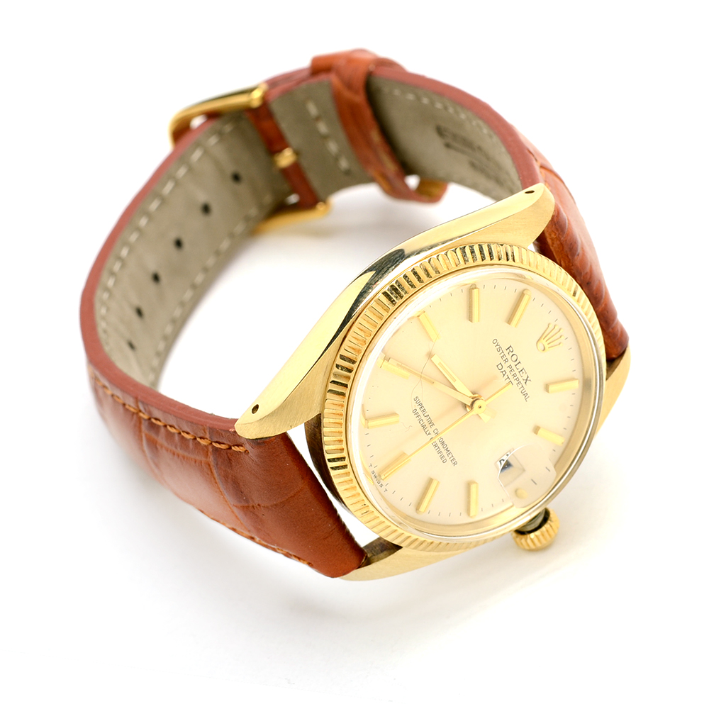 Men's Rolex Perpetual Date Solid 14K Yellow Gold 34 mm Automatic