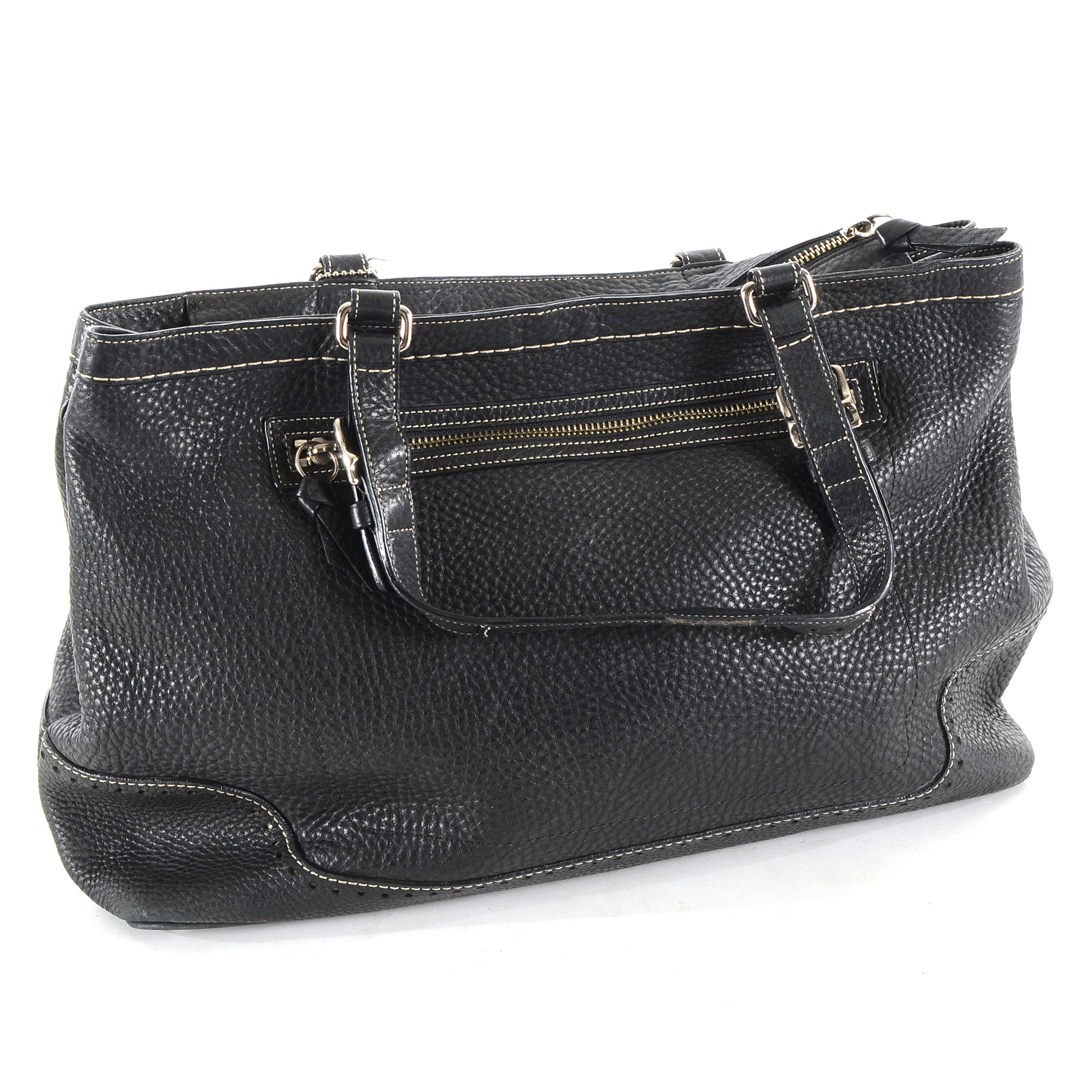 Coach Hamptons Pebbled Leather Tassel Tote