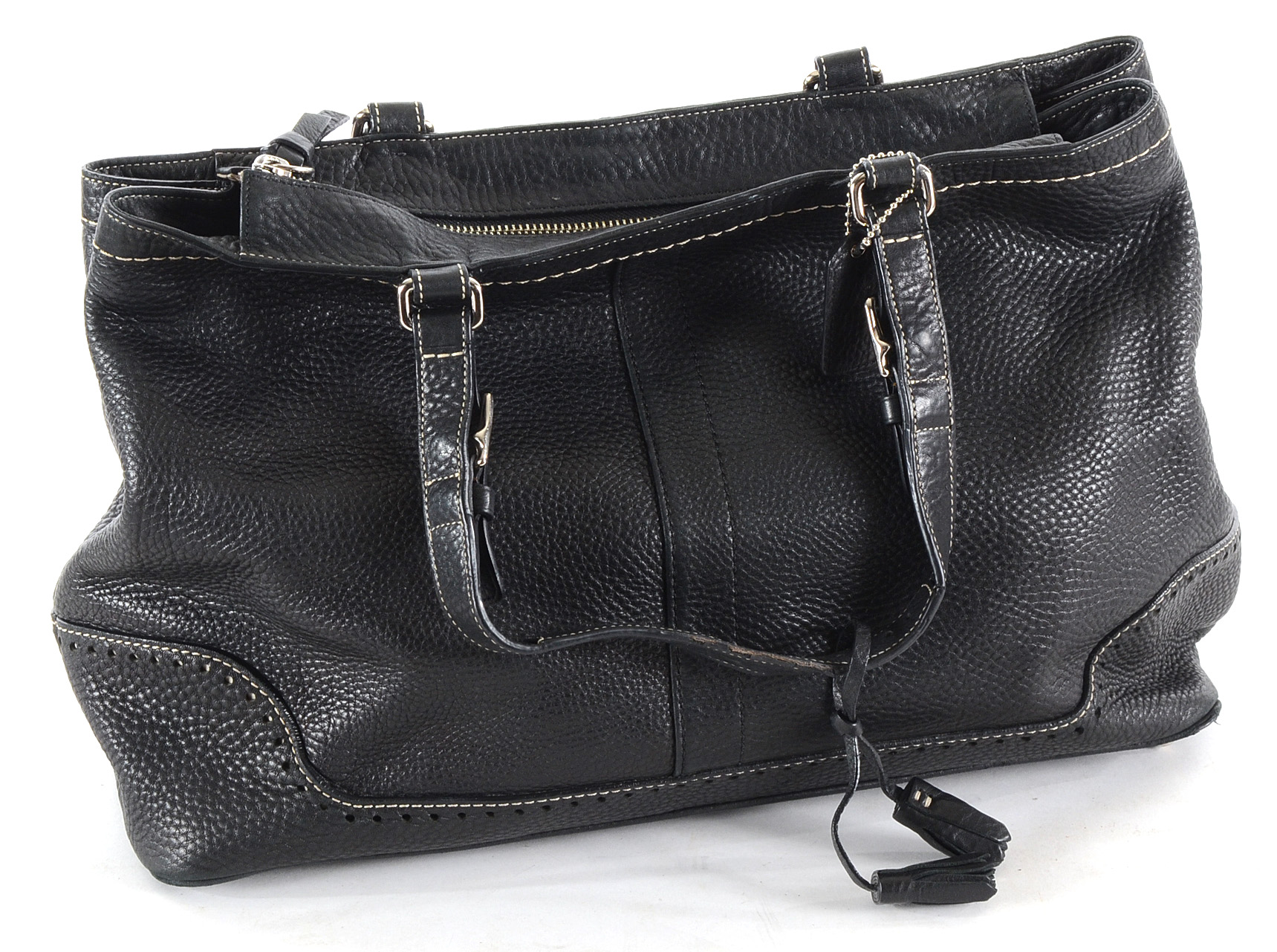 Coach Hamptons Pebbled Leather Tassel Tote