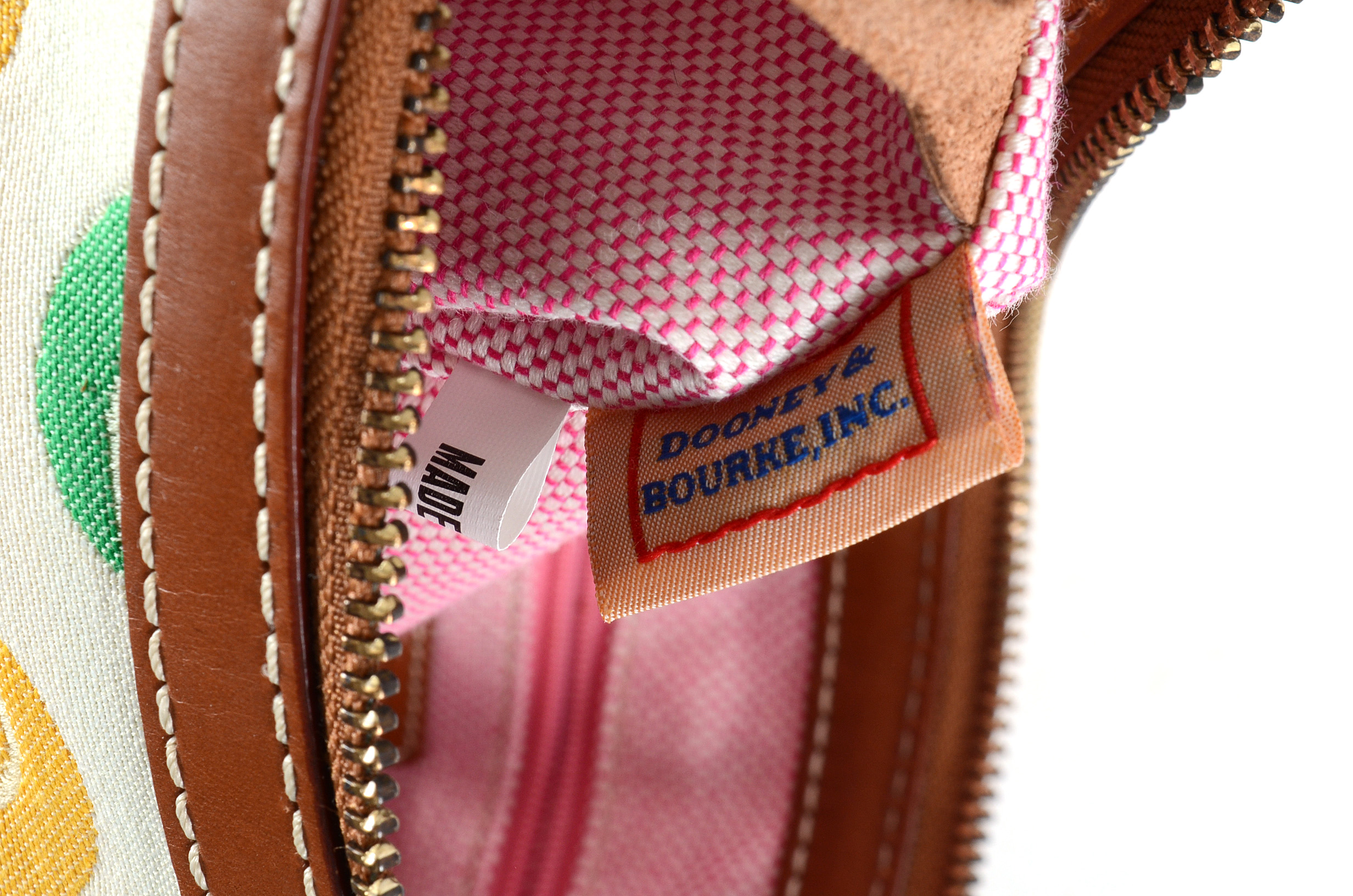 Dooney & Bourke Leather Trimmed Logo Jacquard Shoulder Bag