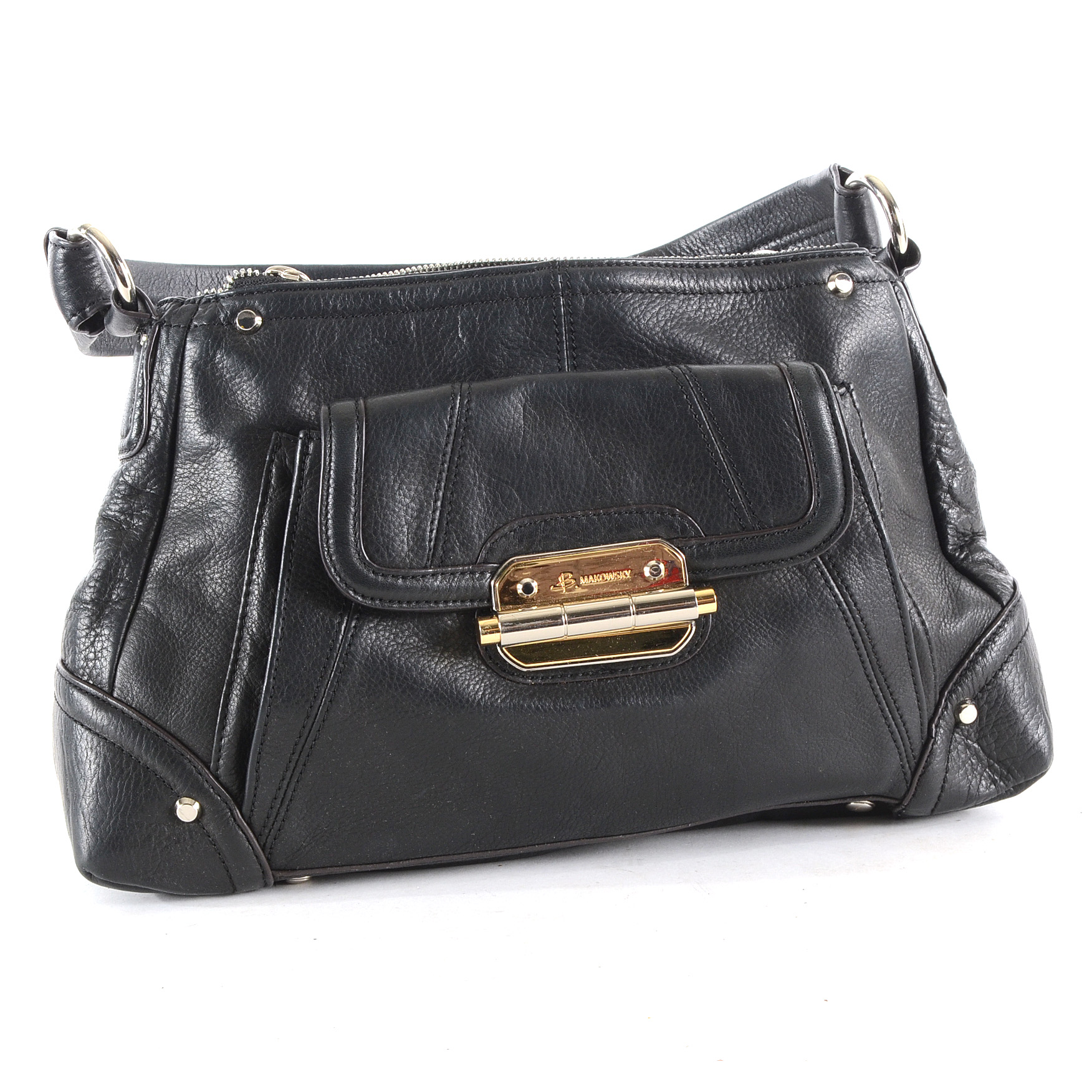 B. Makowski Leather Satchel