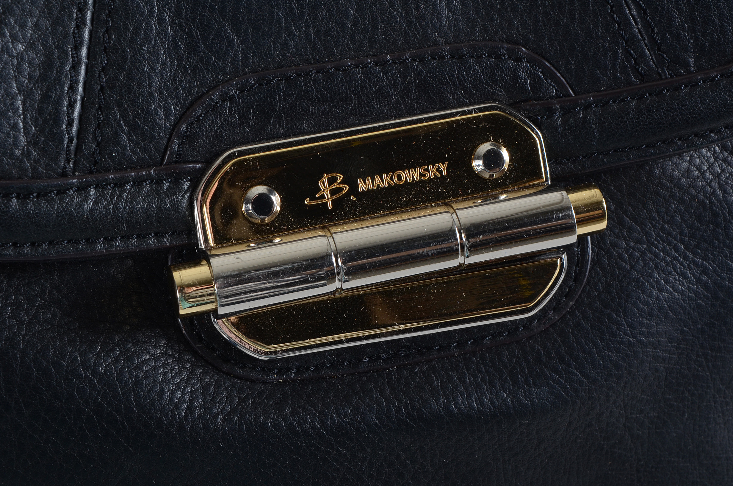 B. Makowski Leather Satchel