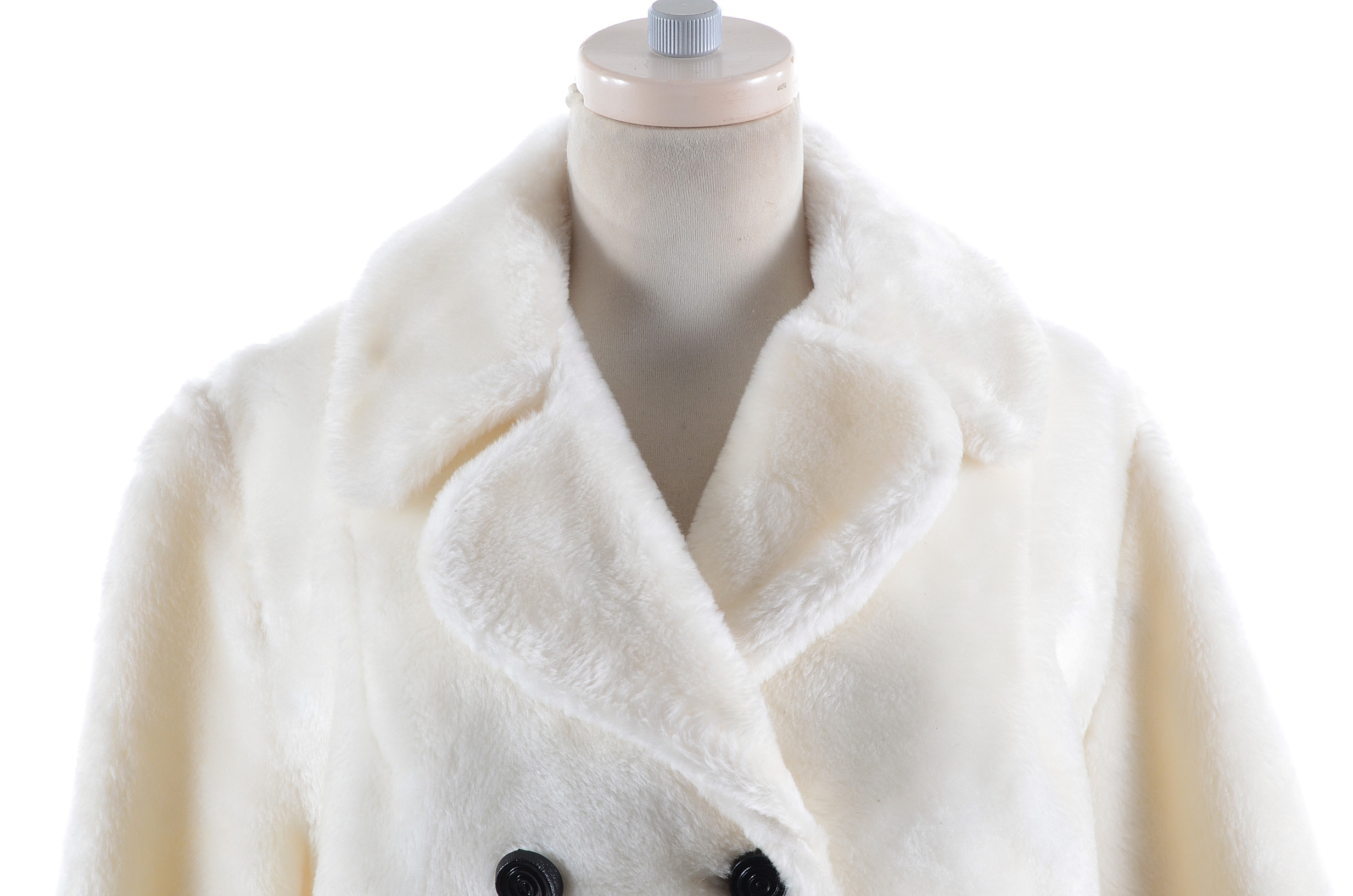 Circa 1960s White Faux Fur Coat