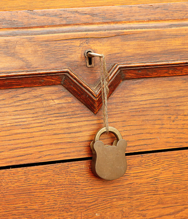 Antique English Red Oak Jacobean Revival Slant Lid Secretary