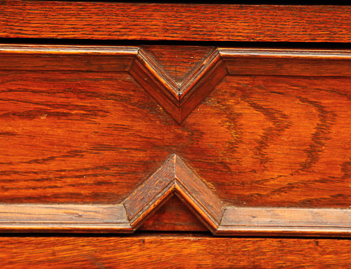 Antique English Red Oak Jacobean Revival Slant Lid Secretary