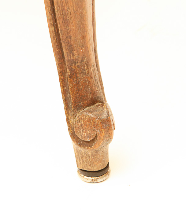 Louis XV-Style Oak Chairs with Rush Seats