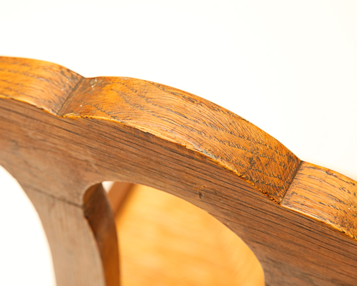 Louis XV-Style Oak Chairs with Rush Seats