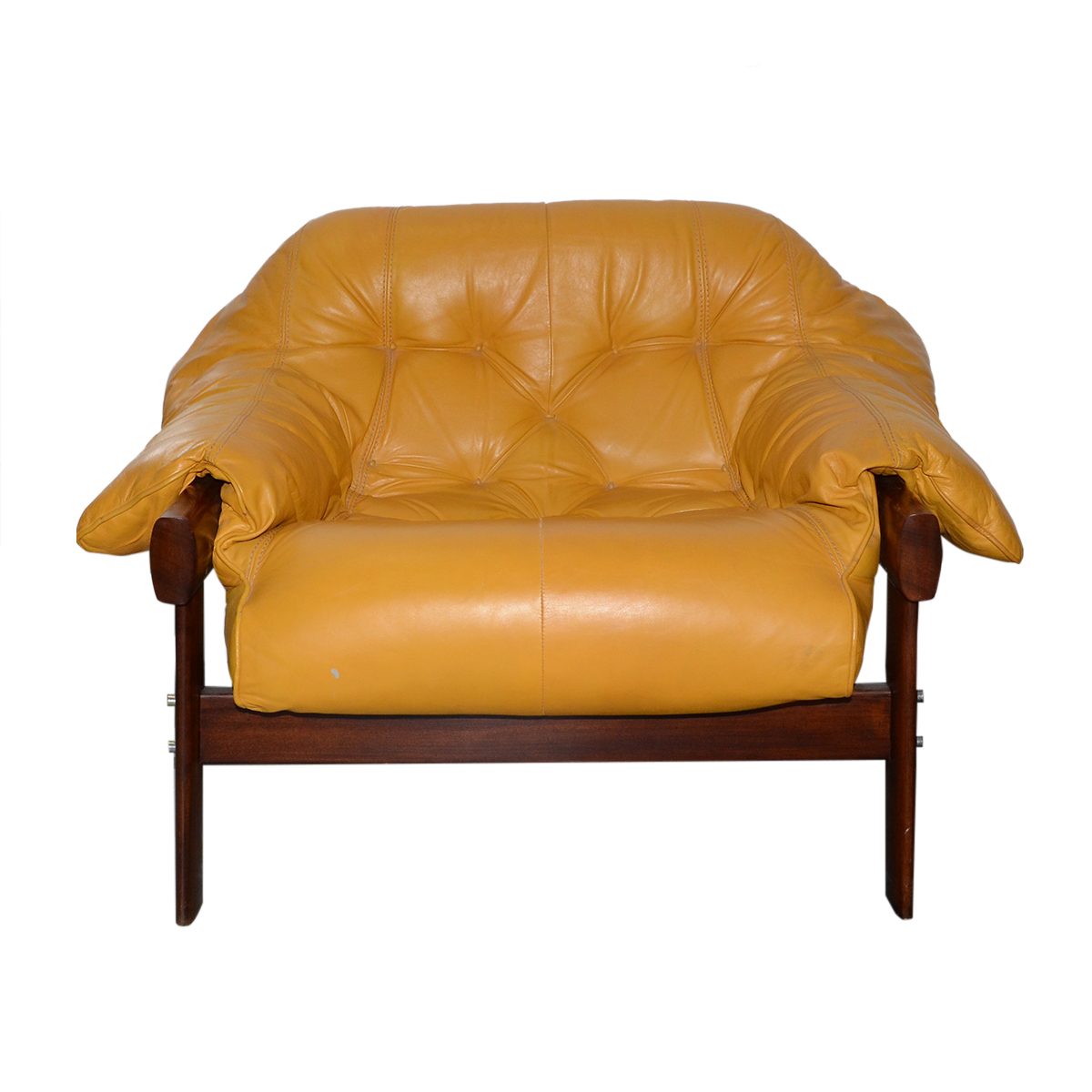 Mid Century Modern Yellow Leather Armchair by Percival Lafer | EBTH