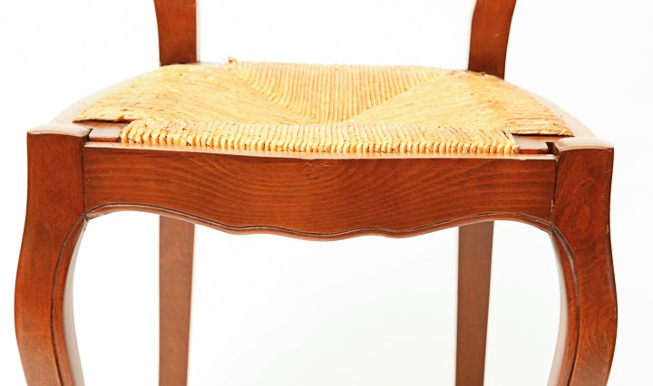 Louis XV-Style Rush Seat Chairs